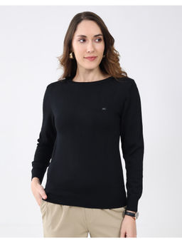 Monte Carlo - Black Women Round Neck Full Sleeve Sweater