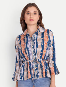 Fnocks - Women Organic Cotton Wrap Collar Neck Shirt