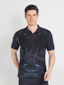 Arrow Sports - Tropical Print Cotton Polo Shirt