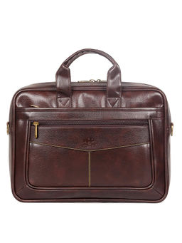 The Clownfish - Faux Leather 15.6 Inch Laptop Messenger Bag - Dark Brown