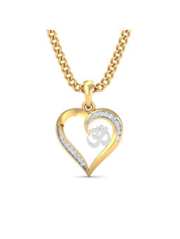 KuberBox - Omkara Heart Pendant 18K Gold