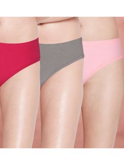 Shyaway - Women Multi-Color Solid Briefs (Pack of 3)