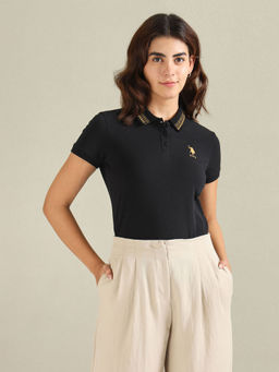 U.S. POLO ASSN. - Embroidered Collar Polo T-Shirt