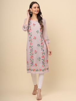 VAIRAGEE - Purple Georgette Embroidery Work Straigh Kurta