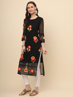 VAIRAGEE - Black Georgette Embroidery Work Straigh Kurta