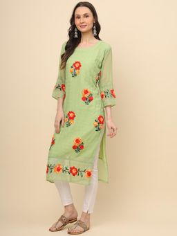 VAIRAGEE - Green Georgette Embroidery Work Straigh Kurta