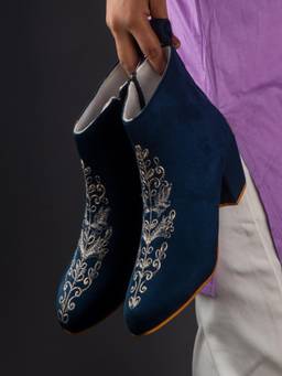RETTROSE - Blue Mehrunisa Ankle Boots