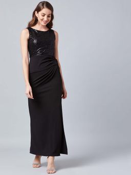 AAREIN - Women Black Embellished Maxi Dress