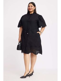 Virgio - Embroidery Cotton Schiffli Shirt Plus Size Dress