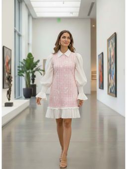 Dodo & Moa - Pink and White Checked Flamingo Dress