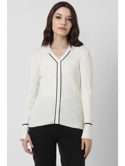 Van Heusen - Women White Solid Formal Collar Neck Top