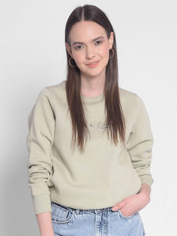 CRIMSOUNE CLUB - Women's Olive Printed Sweatshirt