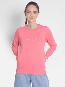 CRIMSOUNE CLUB - Women's Pink Printed Sweatshirt