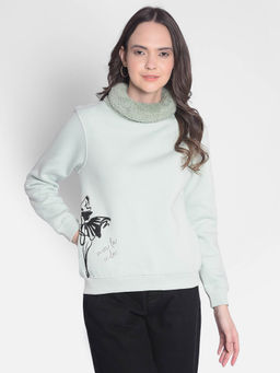 CRIMSOUNE CLUB - Women's Green Printed Sweatshirt