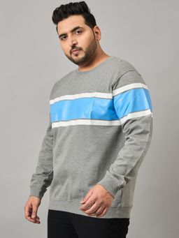 Club York - Grey Colorblock Plus Size Sweatshirt