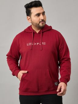 Club York - Maroon Printed Plus Size Hoodie