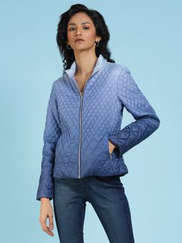 Label Ritu Kumar - Blue Ombre Puffer Jacket
