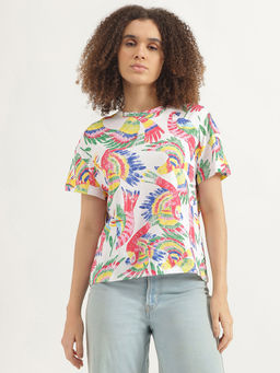 United Colors of Benetton - White Round Neck Printed T-Shirt