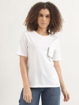 United Colors of Benetton - White Round Neck Solid T-Shirt