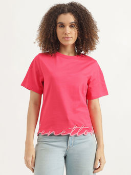 United Colors of Benetton - Pink Round Neck T-Shirt