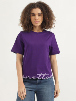 United Colors of Benetton - Purple Round Neck T-Shirt