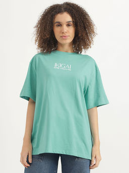 United Colors of Benetton - Teal Round Neck Printed T-Shirt