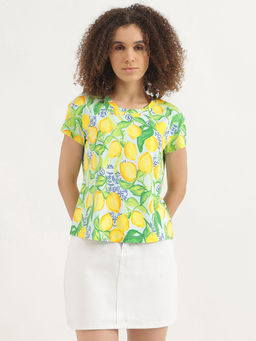 United Colors of Benetton - Multi-Colour Round Neck Printed T-Shirt