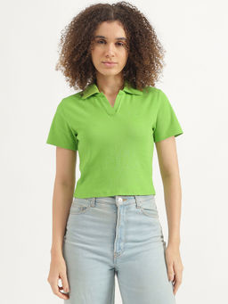 United Colors of Benetton - Green Johny Collar Solid Polo T-Shirt