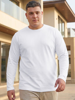 Bewakoof - Men's White Plus Size T-shirt