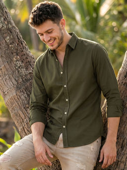 Bewakoof - Men's Olivine Green Shirt