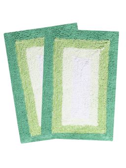 Saral Home - Soft Cotton Bathmat Set of 2 (Green, 40 x 60 cm)