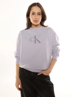 Calvin Klein - Regular Fit Cotton Crew Neck Lavender Sweatshirt
