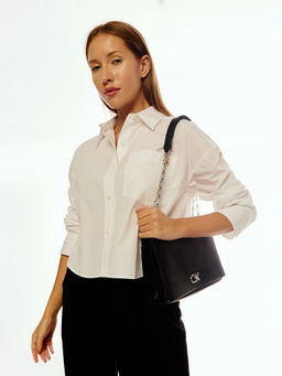 Calvin Klein - White Cotton Collar Neck Shirt