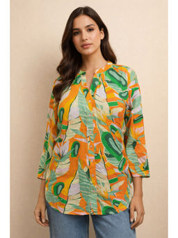 Club York - Multi-Color Cotton Blend Collar Neck Printed Shirt