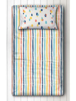 Silverlinen - 100% Cotton Bedsheet with 1 Pillow Cover Bold Stripes (Single)