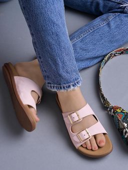 Shoetopia - Stylish Solid Pink Flats for Women