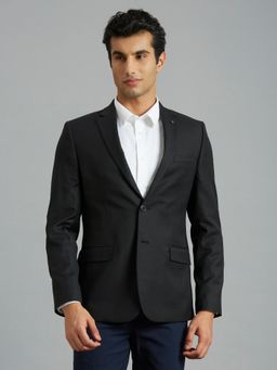 Reid & Taylor - Men Black Single-Breasted Solid Blazer