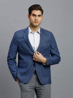 Reid & Taylor - Men Blue Single-Breasted Checks Blazer