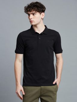 Reid & Taylor - Men Black Solid Polo T-Shirt