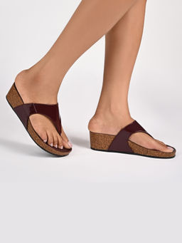SKO - MarbellaX Cork Maroon Wedges