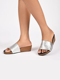 SKO - Murcia Cork Silver Wedges