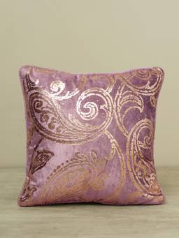 Pure Home + Living - Purple Foil Print Cushion Cover (16x16 inches)