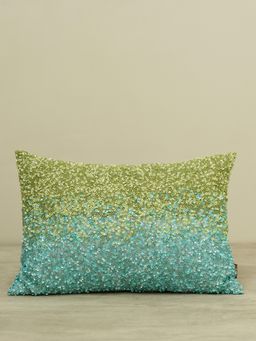Pure Home + Living - Blue and Green Ombre Shimmer Cushion Cover (12x18 inches)