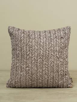 Pure Home + Living - Beige Chevron Textured Cushion Cover (16x16 inches)