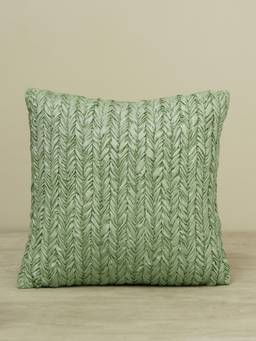 Pure Home + Living - Green Chevron Textured Cushion Cover (16x16 inches)