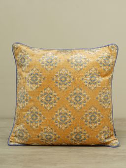 Pure Home + Living - Yellow Printed Cushion Cover with Piping (16x16 inches)