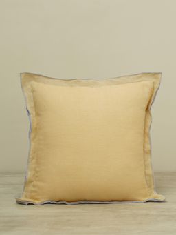 Pure Home + Living - Yellow Linen Cushion Cover with Overlock Edge (16x16 inches)