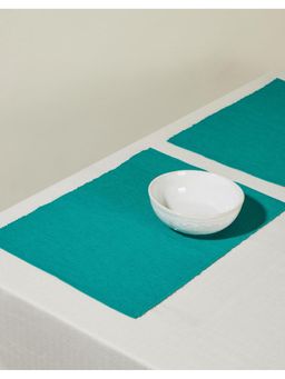 Fabindia - Teal Prithi Cotton Table Mats - Set of 6
