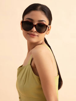 Twenty Dresses by Nykaa Fashion - Brown and Black Round Women Sunglasses