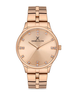 Daniel Klein - Rose Gold Color Stainless Steel Strap Watch for Women DK.1.13092-5